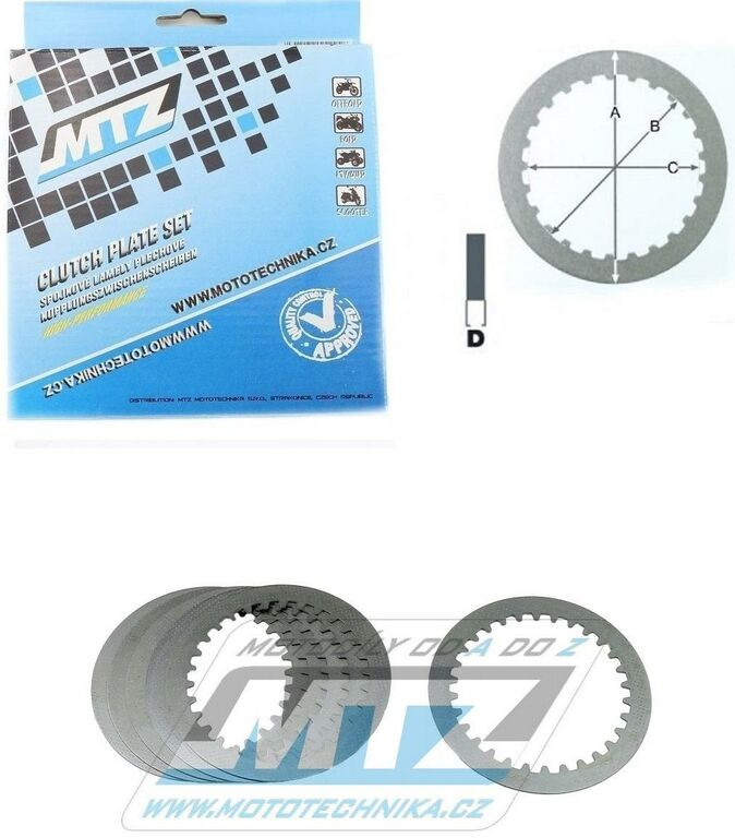 Obrázek produktu Lamely spojkové plechové (meziplechy) MTZ - KTM 85SX / 03-17 + 105SX / 04-11 + Husqvarna TC85 / 14-17 888-P115-6