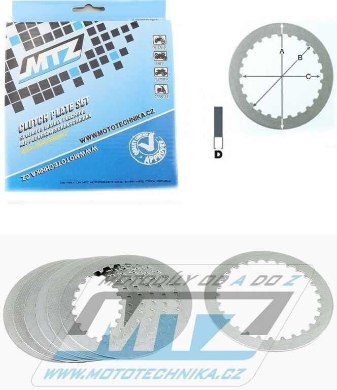 Obrázek produktu Lamely spojkové plechové (meziplechy) MTZ 885-P050-7 - Suzuki RM125 / 92-11 885-P050-7