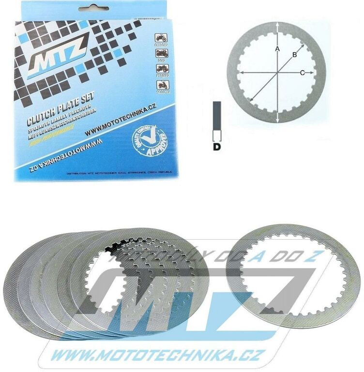 Obrázek produktu Lamely spojkové plechové (meziplechy) MTZ 885-P133-7 - Kawasaki KX450X+KX450F / 21-22 + Suzuki RMZ450 / 05-22 + RMX450Z / 10-19 + LT450R QuadRacer / 06-11 885-P133-7