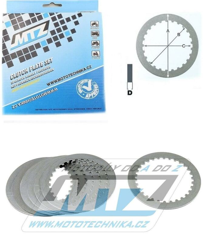 Obrázek produktu Lamely spojkové plechové (meziplechy) MTZ 887-P044-7 - Yamaha YZ125+YZ125X+WR250X+WR250R + Scorpa SY250 887-P044-7