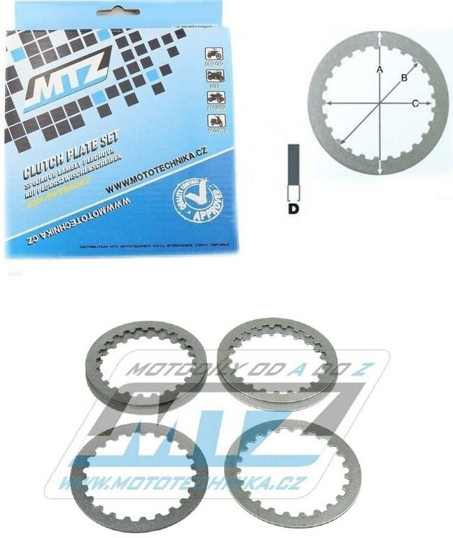 Obrázek produktu Lamely spojkové plechové (meziplechy) MTZ 887-P003-6 - Yamaha YZ80+YZ85+DT125R,RH,RN+DT125RH,RN+DT125RE+DT125 Téneré+RD125LC+TDR125+TZR125+TZR125LC+YFS200 Blaster 887-P003-6