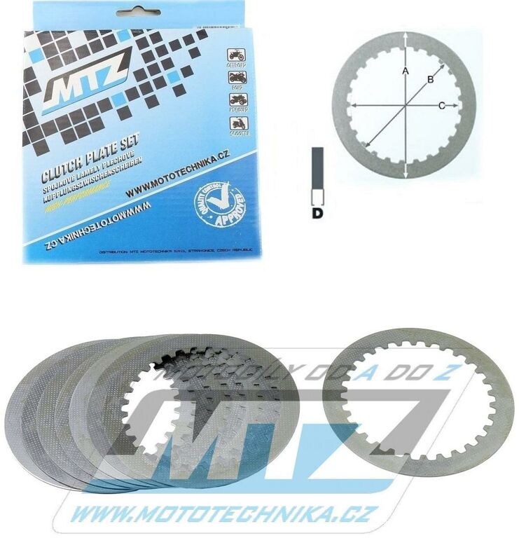 Obrázek produktu Lamely spojkové plechové (meziplechy) MTZ 887-P089-8 - Yamaha YZ250 + YZF426+YZF450+WRF450+YZF450X + YFZ450+YFM700R Raptor + Beta RR 887-P089-8