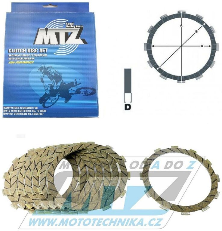 Obrázek produktu Lamely spojkové třecí (s obložením) MTZ 888-D7301-8 - Beta Enduro 2T 250RR+300RR + Enduro 4T 350RR+390RR+430RR+480RR + Xtrainer 250+300 / 18-22 888-D7301-8