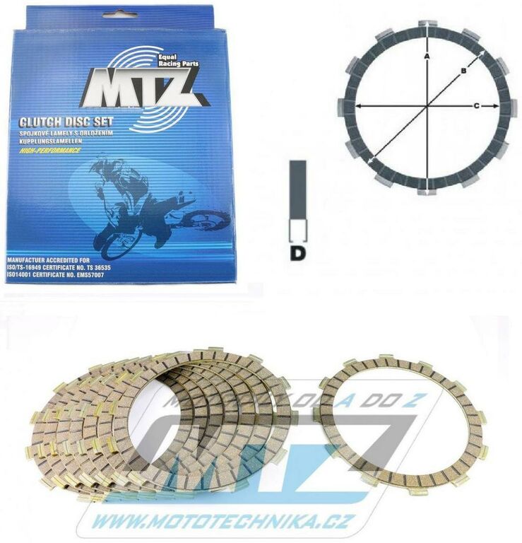 Obrázek produktu Lamely spojkové třecí (s obložením) MTZ 881-D1247-8 - Aprilia RXV450+RXV550+SXV450+RXV550 + Honda CR125R+CR250R+CR250R+CR500R+CRF450R+CRF450X + Husqvarna CR125+SMR510+SMR450+WR125+WR250+WR300+TC450+TE 881-D1247-8