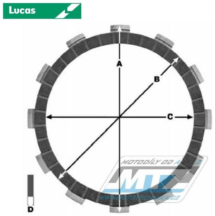 Obrázek produktu Lamely spojkové třecí (s obložením) Lucas MCC447-9 - Yamaha XV1600 WildStar / 99-04 + XV1700 RoadStar / 03-05 LUMCC447-9