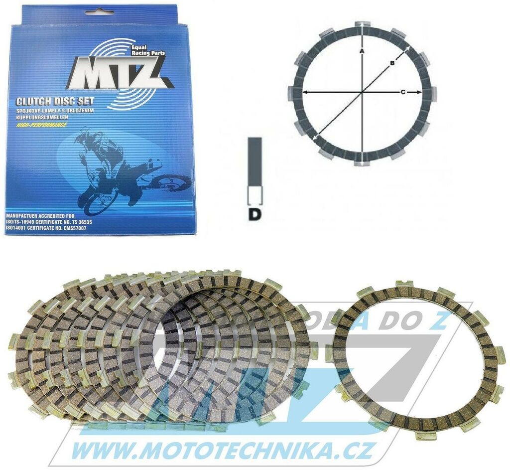 Obrázek produktu Lamely spojkové třecí (s obložením) MTZ - Suzuki RM250+RMX250+GV1400+VS1400GL Intruder+ DR350+DR650R+DR650RSE + Sherco SEF450+SEF510+SE4.5+SE5.1 885-D3400-9
