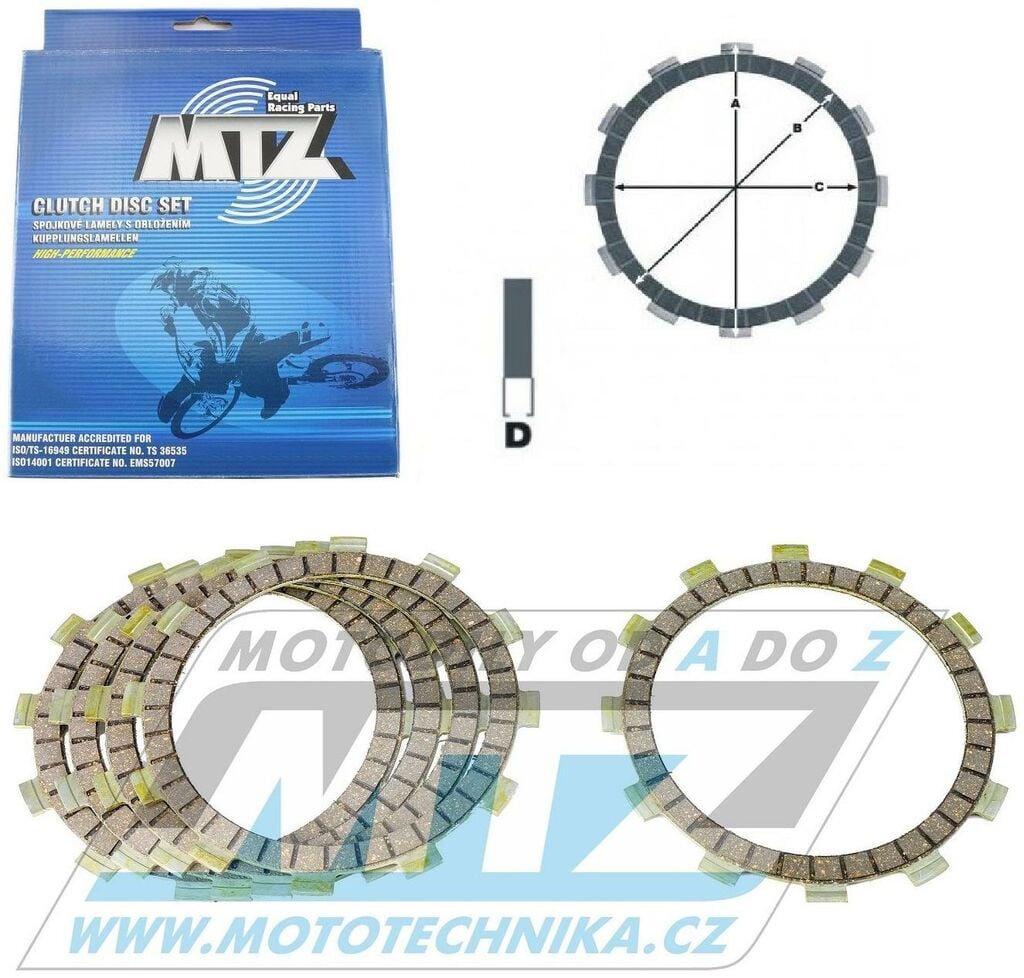 Obrázek produktu Lamely spojkové třecí (s obložením) MTZ 885-D3318-5 - Hyosung GA125F Cruise II Classic+GF125 Speed+GT125 Comet+GT125 Naked+GT125R Supersport+GV125 Aquila+GV125M Aquila Classic+RT125 Karion+XRX125 Offr 885-D3318-5