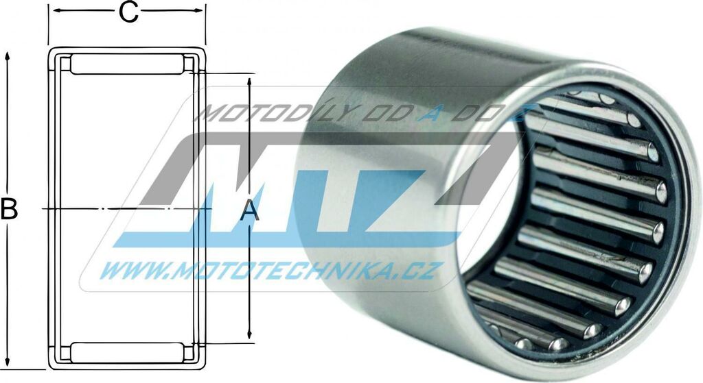 Obrázek produktu Ložisko jehlové s klecí - rozměry: 20x27x30mm 25.1506