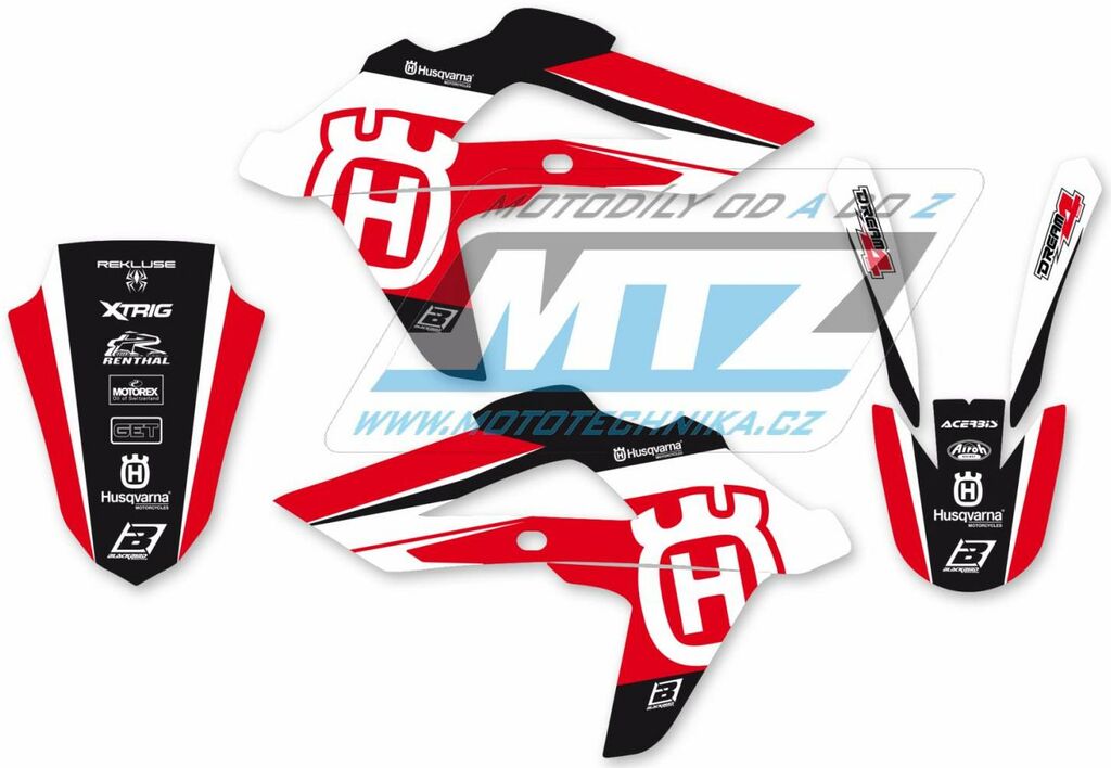 Obrázek produktu Polepy na motocykl (sada polepů Dream) Husqvarna CR125+WR125 / 09-13 + TC250+TC310 + TE250+TE310 / 08-13 + TC450+TC510 + TE450+TE510 / 08-10 - typ polepů Dream4 BB2608N