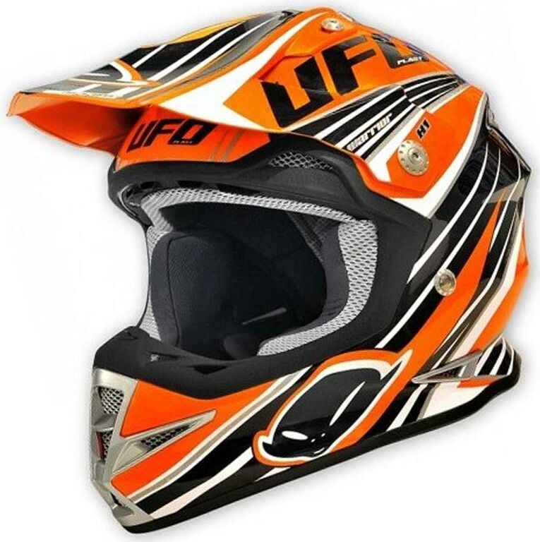 Obrázek produktu Přilba UFO Warrior Trial - černo-bílo-oranžová - velikost L UFHE001-F-L
