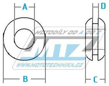 Obrázek produktu Průchodka pryžová průměr 8mm (sada 2ks) 14-PRUNBR-008
