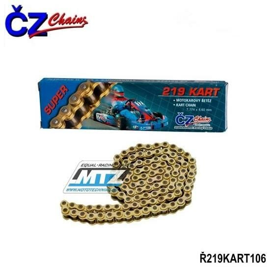 Obrázek produktu Řetěz ČZ 219 KART (130čl) - netěsněný/ bezkroužkový (zlatý) Ř219KART130
