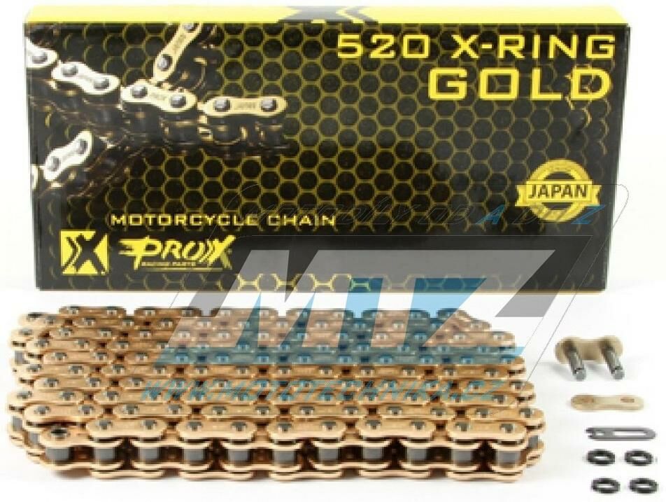 Obrázek produktu Řetěz PROX 520 XCG (120čl) - těsněný/ x kroužkový (zlatý) Ř520PROX-RING