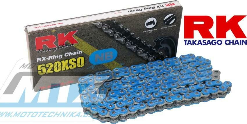 Obrázek produktu Řetěz RK 520 XSO-Z1 (118čl) - těsněný/ x kroužkový (modrý) Ř520XSO118NB