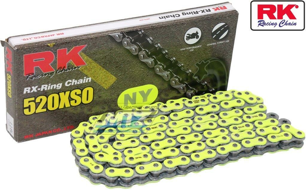 Obrázek produktu Řetěz RK 520 XSO-Z1 (118čl) - těsněný/ x kroužkový (žlutý) Ř520XSO118NY