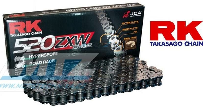 Obrázek produktu Řetěz RK 520 ZXW (118čl) - těsněný/ x kroužkový Ř520ZXW118