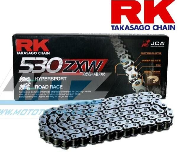 Obrázek produktu Řetěz RK 530 ZXW (114čl) - těsněný/ x kroužkový Ř530ZXW114