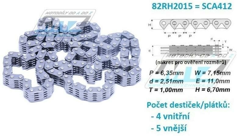 Obrázek produktu Řetěz rozvodový 82RH2015 = SCA412 (délka 124 článků) 31.822015-124