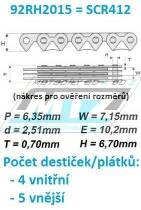 Obrázek produktu Řetěz rozvodový 92RH2015 = SCR412 (metráž řetězu v roli - možnost jakéhokoliv počtu článků) 31.922015ROLE
