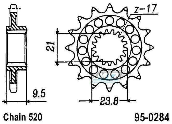 Obrázek produktu Kolečko řetězové (pastorek) 0284-15zubů MTZ - Honda CRF250R+CRF450R + CRF450RX+CRF450X + CR250+CR500 + TRX450R+TRX450ER+TRX700XX + CRM250R 95-0284-15