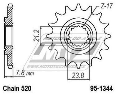 Obrázek produktu Kolečko řetězové (pastorek) 1344-13zubů MTZ - Honda CRF250R /18-21 + CRF250 RX / 19-21 95-1344-13