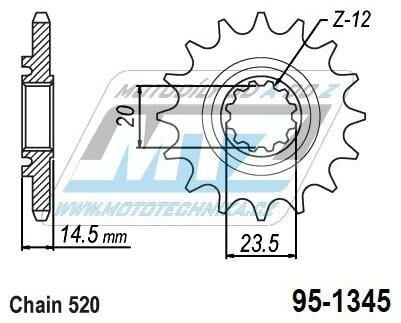 Obrázek produktu Kolečko řetězové (pastorek) 1345-12zubů MTZ - Honda CRF450L / 19-20 + CRF450RL / 21 + CRF450X / 19-21 95-1345-12