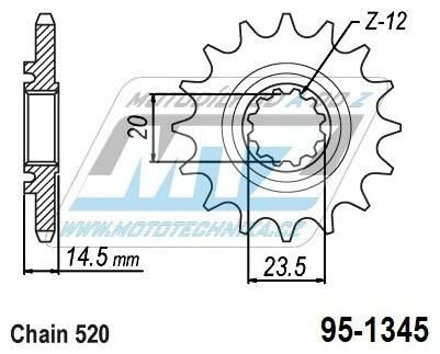Obrázek produktu Kolečko řetězové (pastorek) 1345-14zubů MTZ - Honda CRF450L / 19-20 + CRF450RL / 21 + CRF450X / 19-21 95-1345-14