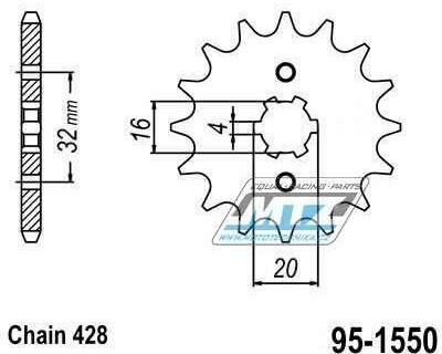 Obrázek produktu Kolečko řetězové (pastorek) 1550-13zubů MTZ - Yamaha MT125+WR125R+WR125X + YZF-R125+YZFR125 + FZ-16+DT80 + Beta 125RE+125RR+125SM + Husqvarna SMS 125 + SMR125+TE125 + Motor Hispania 125 Duna + Rieju 1 95-1550-13