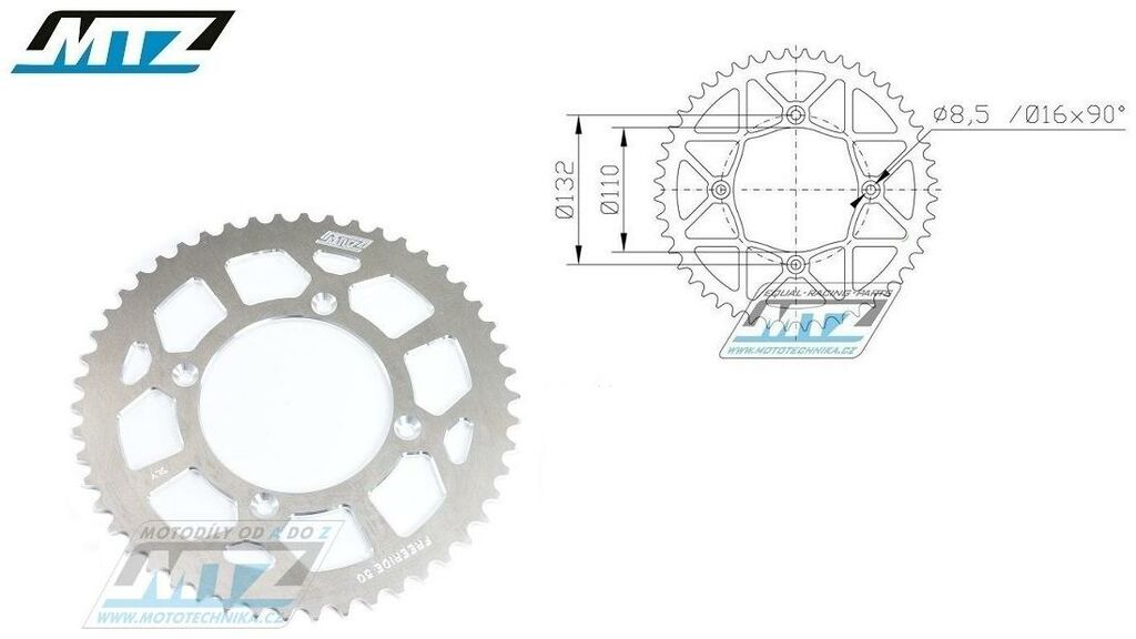 Obrázek produktu Rozeta řetězová (převodník) Dural 48zubů MTZ - KTM 250R Freeride + 250F Freeride + 350 Freeride / 12-20 + Freeride E-XC + E-SX + E-SM / 14-22 AL-FREE-48