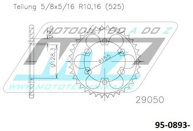 Obrázek produktu Rozeta ocelová (převodník) 0893-39zubů ESJOT 50-29050-39 - KTM 1290 Superduke / 14-15 + 1290 Superduke R / 16-20 + 1290 Superduke GT / 16-21 95-0893-39-ES