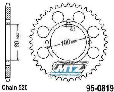 Obrázek produktu Rozeta ocelová (převodník) 0819-48zubů MTZ - Suzuki RG250 WD Gamma+RG250 WE Gamma / 83-84 + RG250 F Gamma / 86-88 + GSX250 E / 80-82 + GS250 TT / 79-80 + GS250 TX / 79-80 + GSX250 E (Germany) / 80-82 95-0819-48
