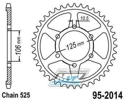 Obrázek produktu Rozeta ocelová (převodník) 2014-50zubů MTZ - Triumph 675 Daytona + 675 Street Triple + 800 Tiger + 1200 Bonneville T120 + 1200 Bonneville Bobber + 1200 Bonneville Speed Twin + 1200 Thruxton + 1200 Scr 95-2014-50
