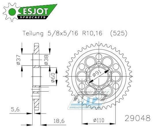 Obrázek produktu Rozeta ocelová (převodník) 29048-39zubů ESJOT 50-29048-39 - Ducati 1103 Panigale V4 + 1103 Panigale SP ABS + 1103 Streetfighter V4 ABS + 1199 Panigale + 1200 Monster ABS + 1299 Panigale 50-29048-39