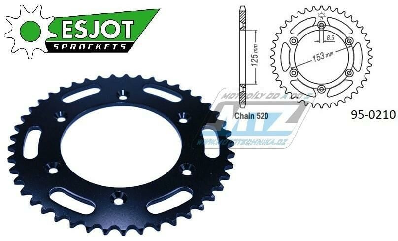 Obrázek produktu Rozeta ocelová (převodník) 0210-43zubů ESJOT 50-32045-43 (černá) - Honda CR125+CR250+CR500 + CRF250R+CRF250X+CRF450R+CRF450X+CRF450RX+CRF450L + CRM250+CRF150F + CRF230F / 03-19 + XR250S+XL250S+XL250 + 95-0210-43-ES