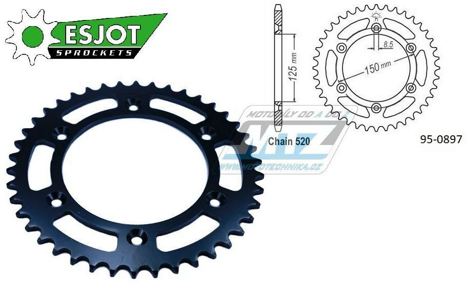 Obrázek produktu Rozeta ocelová (převodník) 0897-42zubů ESJOT 50-32065-42 (černá) - KTM SX+SXF+EXC+EXCF + SMR+SMC+EGS+MXC+SXC + LC4+Adventure+Duke+Enduro+Rallye + Husaberg TE+FE+FC+FS + Husqvarna TC+TE+FC+FE+TX+FX + E 95-0897-42-ES