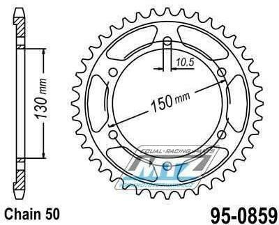 Obrázek produktu Rozeta ocelová (převodník) 0859-48zubů MTZ - Yamaha GTS1000A + FJ1100 + FJ1200 + FZS600 Fazer + FZR600RF + FZR750RT Genesis + FZR750 + FZR1000 Genesis + XJR1200 + XJR1300 + YZF R6 + YZF750R + YZF1000R 95-0859-48