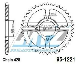 Obrázek produktu Rozeta ocelová (převodník) 1221-45zubů MTZ - Honda CBR125R / 11-17 + CB125F / 15-20 + CBR125+GLR125+GTR150 95-1221-45