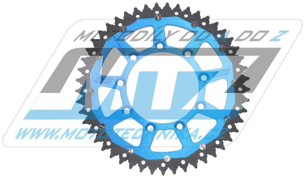 Obrázek produktu Rozeta skládaná 52 zubů MTZ-PRORACE OffRoad (modrá) - TM MX125+MX144+MX250+MX250F+MX450F+MX530F / 92-22 + EN125+EN144+EN250+EN300+EN250F+EN300F+EN450F+EN530F / 92-22 + MX80 95-TM-52-P3