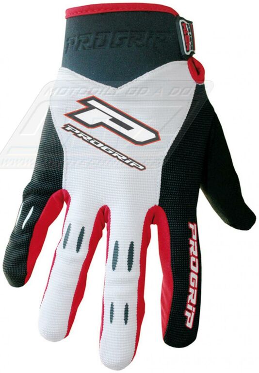 Obrázek produktu Rukavice motokros PROGRIP 4014 - bílo-černo-červené - velikost M PG4014-02-M