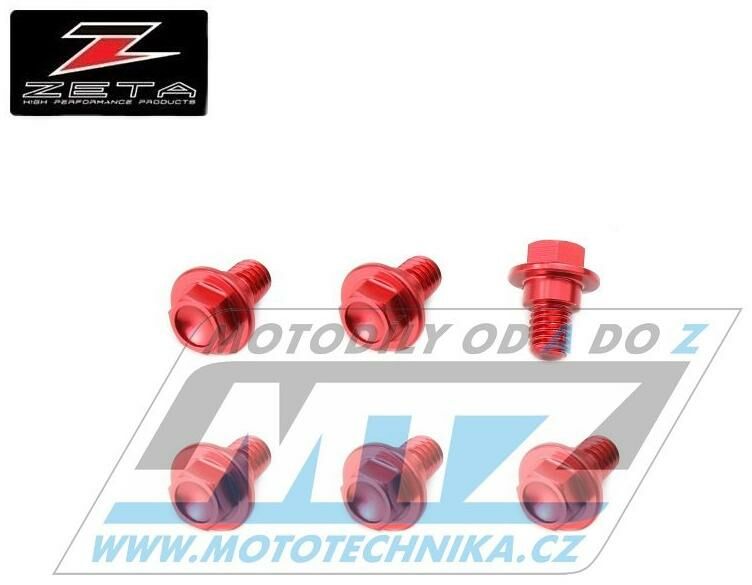 Obrázek produktu Sada šroubů krytů předních vidlic (sada 6ks) - ZETA ZE88-9302 - Suzuki RMZ250+RMZ450 / 08-20 + RMX450Z / 10-19 - červené ZE889302