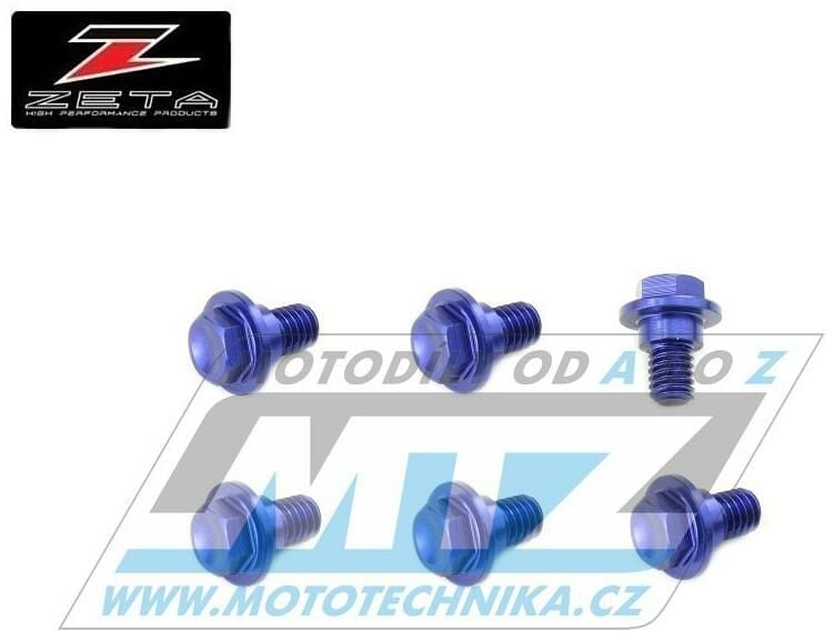 Obrázek produktu Sada šroubů krytů předních vidlic (sada 6ks) - ZETA ZE88-9306 - modré ZE889306
