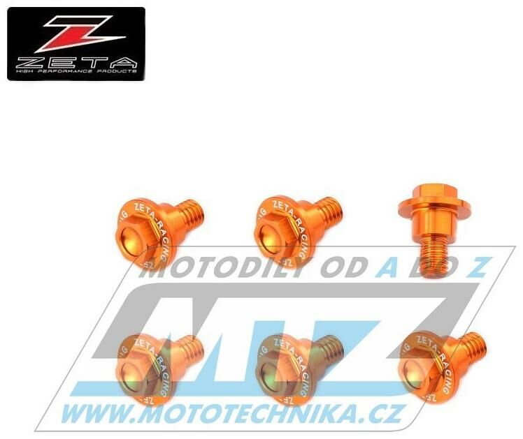Obrázek produktu Sada šroubů krytů předních vidlic (sada 6ks) - ZETA ZE88-9503 - oranžové ZE889503