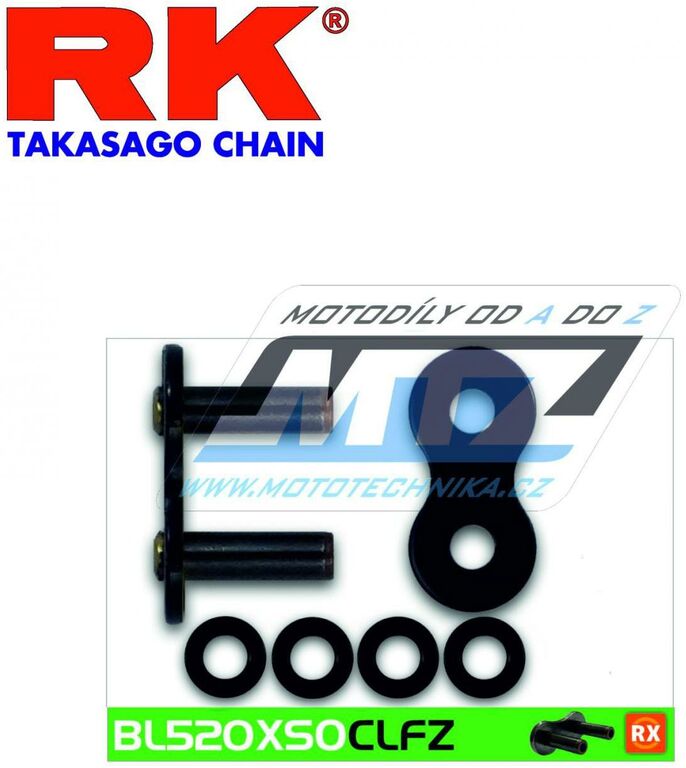 Obrázek produktu Spojovací článek řetězu (nýtovací skobka řetězu) pro řetěz RK 520 XSO černá ŘSK-RK520XSO2