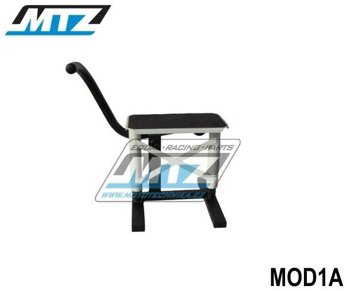 Obrázek produktu Stojánek MX (stojan pod motocykl) s kovovou deskou a protiskluzovou gumou - bílý MOD1A-01/02