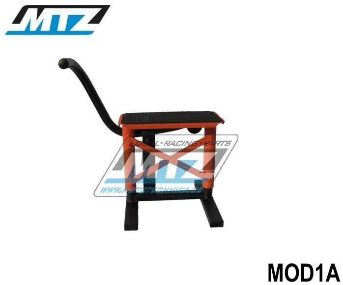 Obrázek produktu Stojánek MX (stojan pod motocykl) s kovovou deskou a protiskluzovou gumou - oranžový (3532) MOD1A-07/02