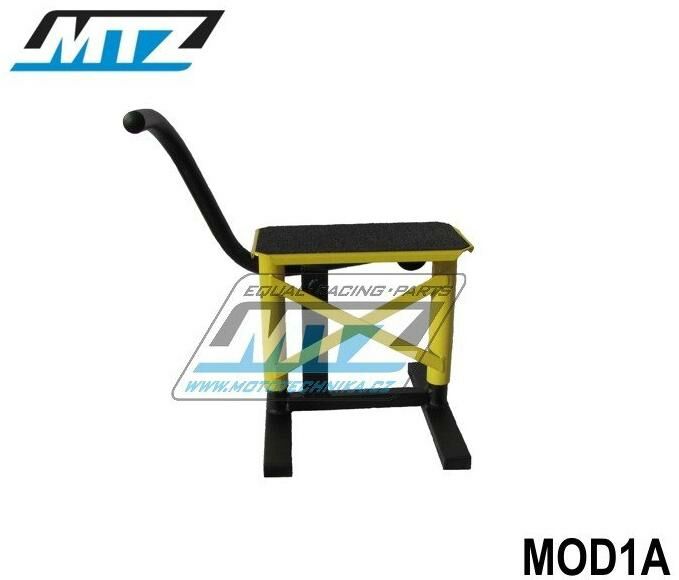 Obrázek produktu Stojánek MX (stojan pod motocykl) s kovovou deskou a protiskluzovou gumou - žlutý MOD1A-05/02