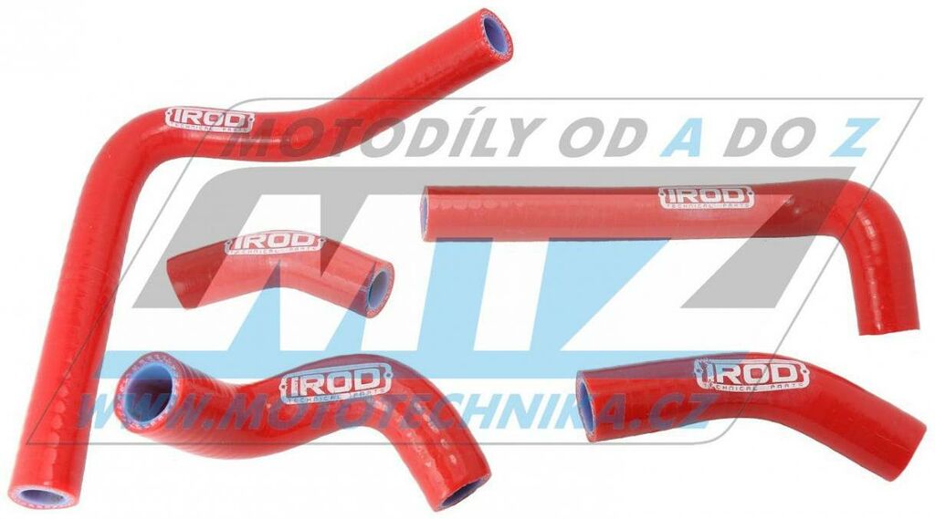 Obrázek produktu Hadice chladiče Honda CR250 / 03-07 - červené (sada 5ks) (ir010004-mensi) IR010004