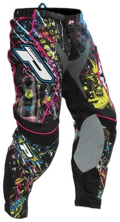 Obrázek produktu Kalhoty motokros PROGRIP 6012 TOP LINE - černo-žluto-růžovo-modré - velikost 36 PG6012-MU3-36
