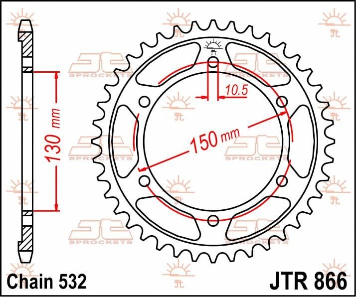 Obrázek produktu ZADNÍ ŘETĚZOVÉ KOLO 43T 532 JTR866.43