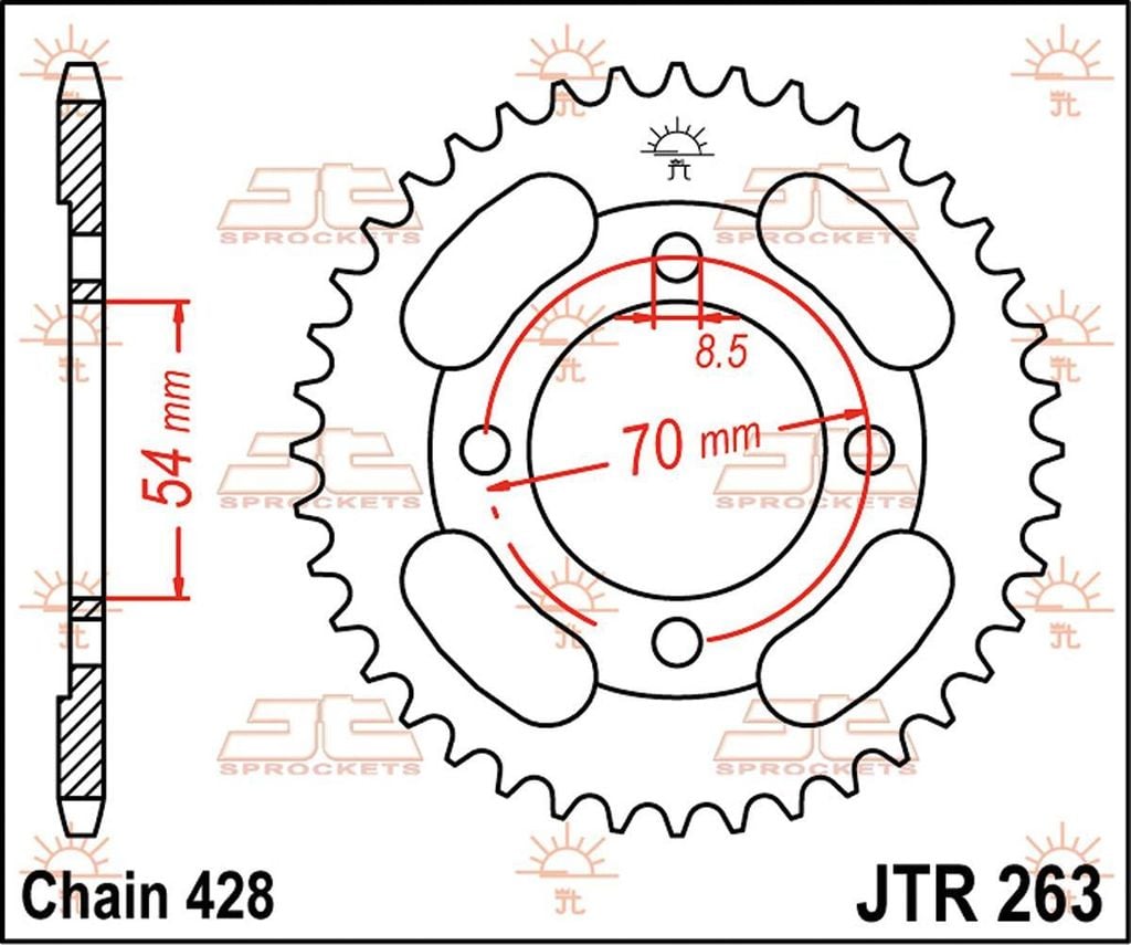 Obrázek produktu ZADNÍ ŘETĚZOVÉ KOLO 36T 428 JTR263.36